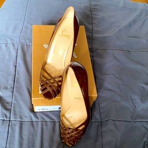 Beautiful Louboutin shoes rich brown color look amazing on